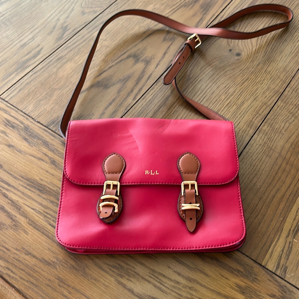 Women’s Lauren Ralph Lauren small red satchel crossbody bag